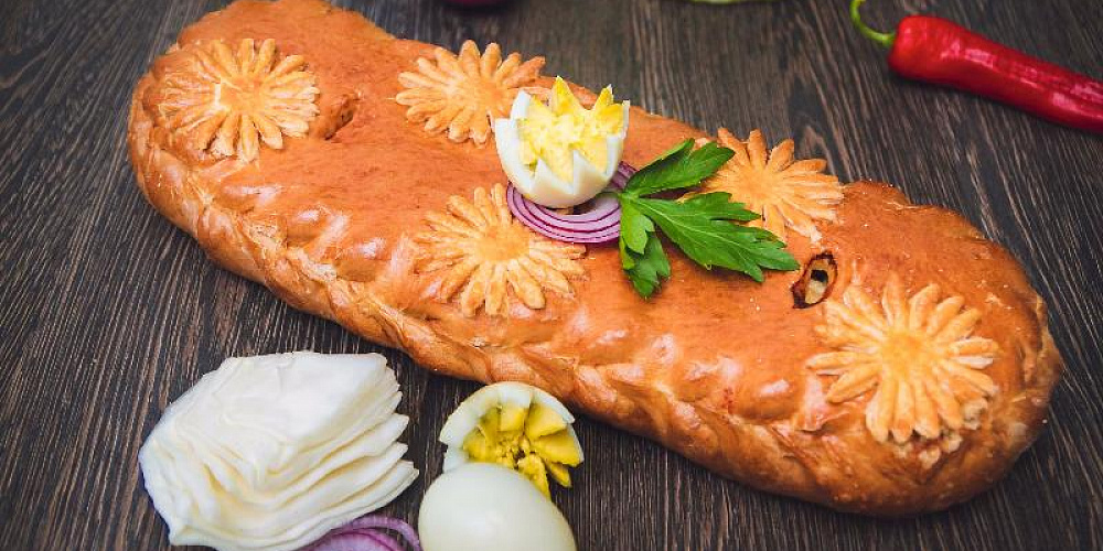 Пирог сдобный с капустой и яйцом. Доставка по Челябинску. Купить этот пирог в Сдобной деревне.