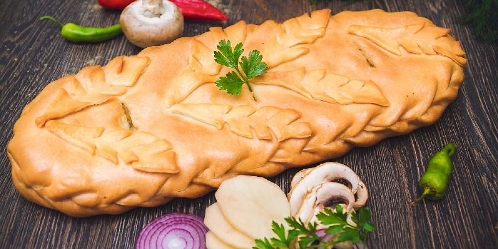 Постный пирог с картофелем и грибами. Доставка по Челябинску. Купить этот пирог в Сдобной деревне.
