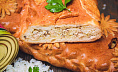 Пирог сдобный с рисом и рыбой консервированной. Доставка по Челябинску. Купить этот пирог в Сдобной деревне.