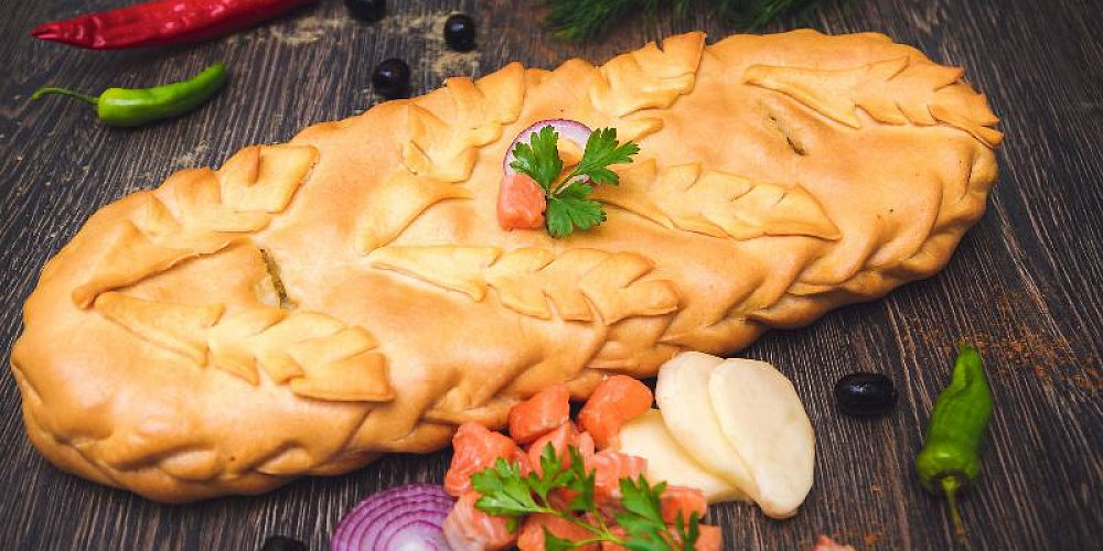 Пирог постный с горбушей и картофелем. Доставка по Челябинску. Купить этот пирог в Сдобной деревне.